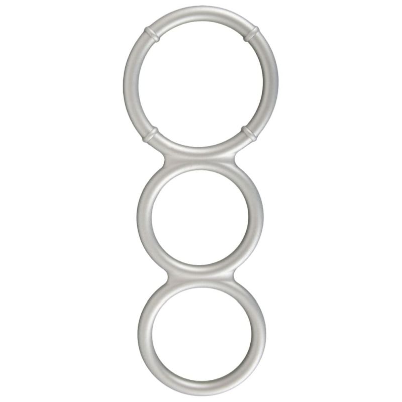 „Metallic Silicone Triple cock and ball ring“ aus Silikon „Metallic Silicone Triple cock and ball ring“ aus Silikon