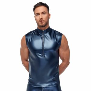 Shirt im Blue Metallic-Mattlook